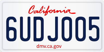 CA license plate 6UDJ005