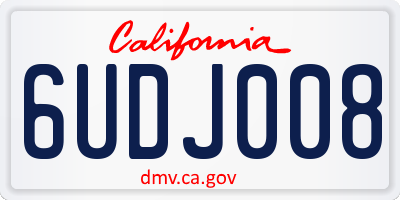 CA license plate 6UDJ008