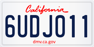 CA license plate 6UDJ011