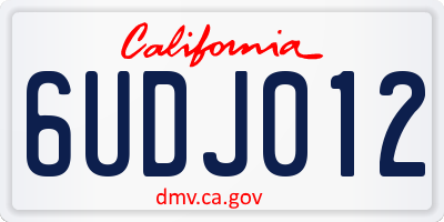CA license plate 6UDJ012