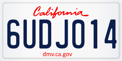 CA license plate 6UDJ014