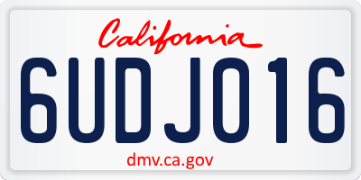 CA license plate 6UDJ016
