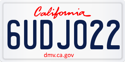 CA license plate 6UDJ022