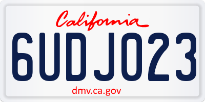 CA license plate 6UDJ023