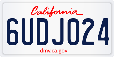 CA license plate 6UDJ024