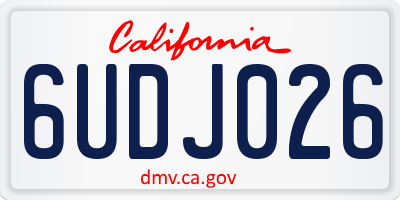 CA license plate 6UDJ026