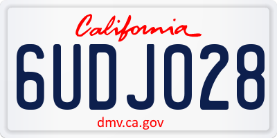CA license plate 6UDJ028