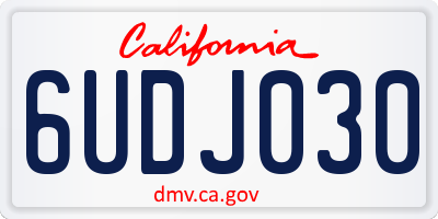 CA license plate 6UDJ030