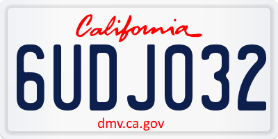 CA license plate 6UDJ032
