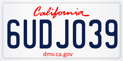 CA license plate 6UDJ039