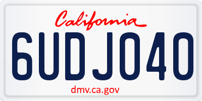 CA license plate 6UDJ040