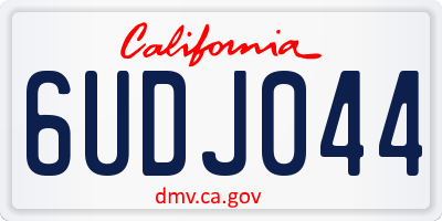 CA license plate 6UDJ044