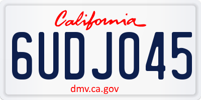 CA license plate 6UDJ045