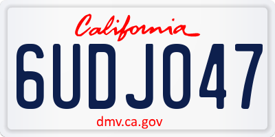 CA license plate 6UDJ047