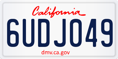 CA license plate 6UDJ049