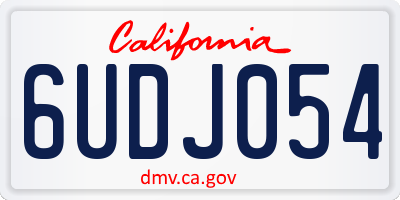 CA license plate 6UDJ054