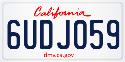 CA license plate 6UDJ059