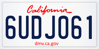CA license plate 6UDJ061