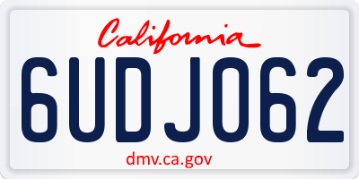 CA license plate 6UDJ062