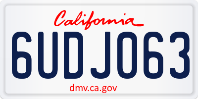 CA license plate 6UDJ063
