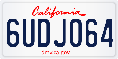 CA license plate 6UDJ064