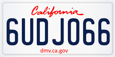 CA license plate 6UDJ066