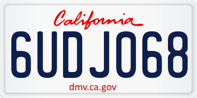 CA license plate 6UDJ068