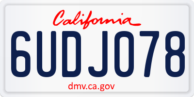 CA license plate 6UDJ078