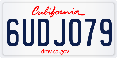 CA license plate 6UDJ079