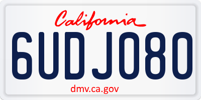 CA license plate 6UDJ080