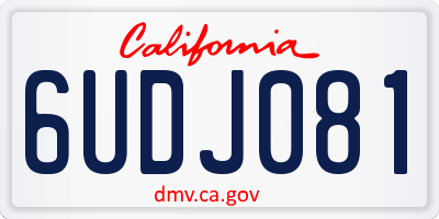 CA license plate 6UDJ081
