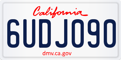 CA license plate 6UDJ090