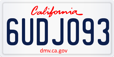 CA license plate 6UDJ093