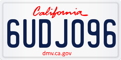 CA license plate 6UDJ096