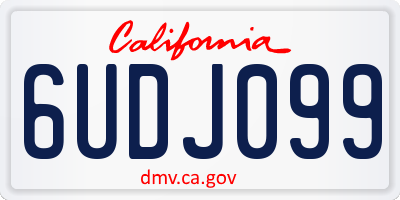 CA license plate 6UDJ099