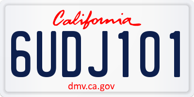 CA license plate 6UDJ101