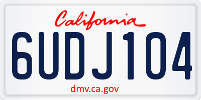 CA license plate 6UDJ104
