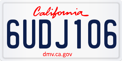 CA license plate 6UDJ106