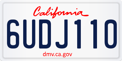 CA license plate 6UDJ110