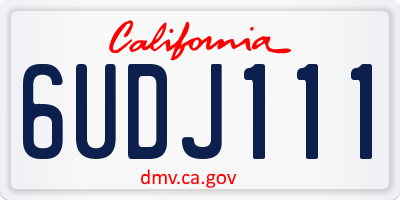 CA license plate 6UDJ111