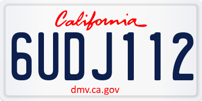 CA license plate 6UDJ112