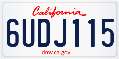 CA license plate 6UDJ115