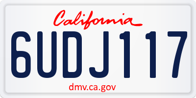 CA license plate 6UDJ117