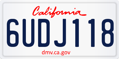 CA license plate 6UDJ118