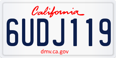 CA license plate 6UDJ119