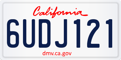 CA license plate 6UDJ121