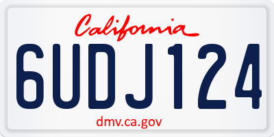 CA license plate 6UDJ124