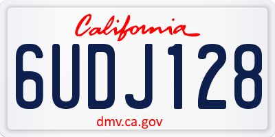 CA license plate 6UDJ128