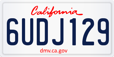 CA license plate 6UDJ129