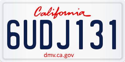 CA license plate 6UDJ131